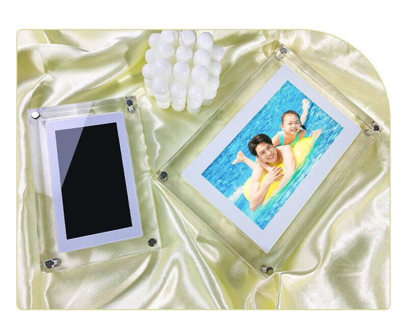 Acrylic Digital Photo Frame | Clear Modern Display Stand